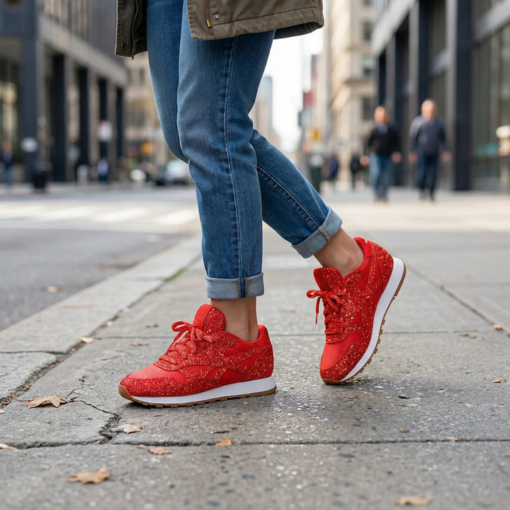 Sparkrix - Glitter Platform Lace-Up Sneaker