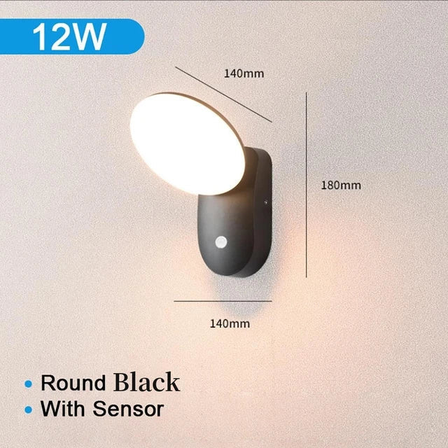 Applique LED da esterno 12 W con sensore di movimento PIR