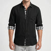 Camicia Casual a Maniche Lunghe con Bottone Frontale per Uomini