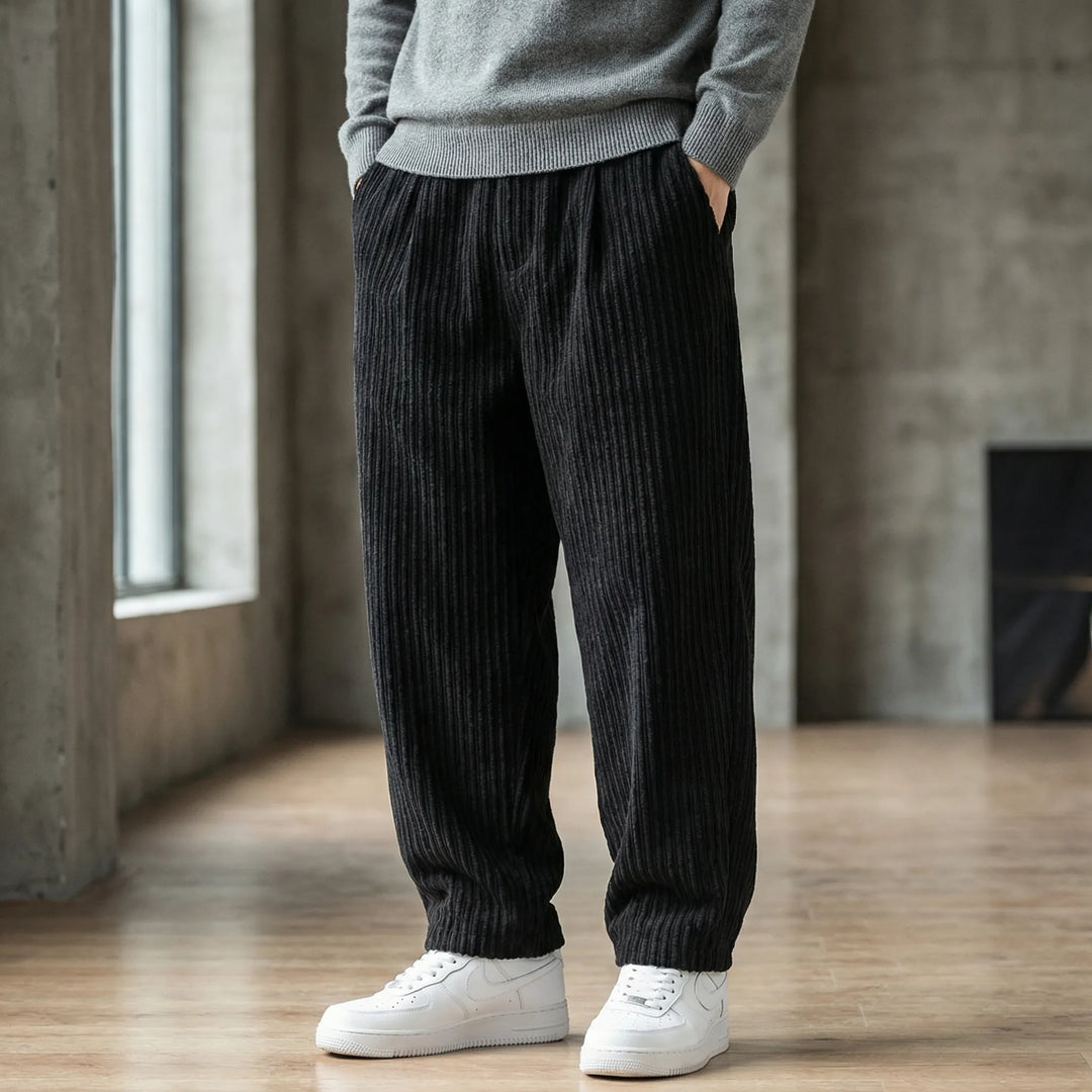 Straivex - Pantaloni casual a gamba dritta e vestibilità ampia