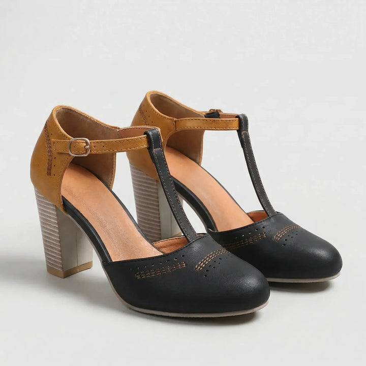 Strappella - Scarpa elegante con tacco a blocco e cinturino a T