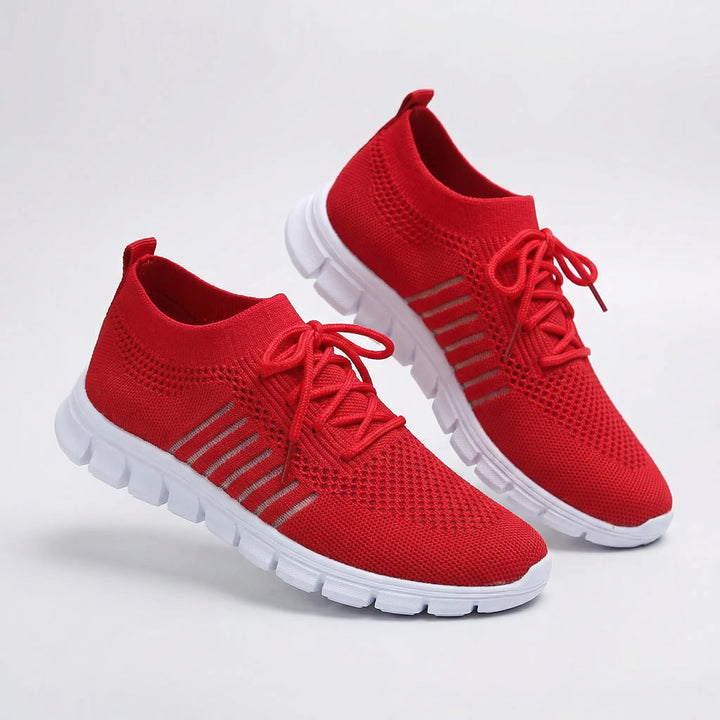 Stridewyn - Lace-Up Knit Sneaker For Women