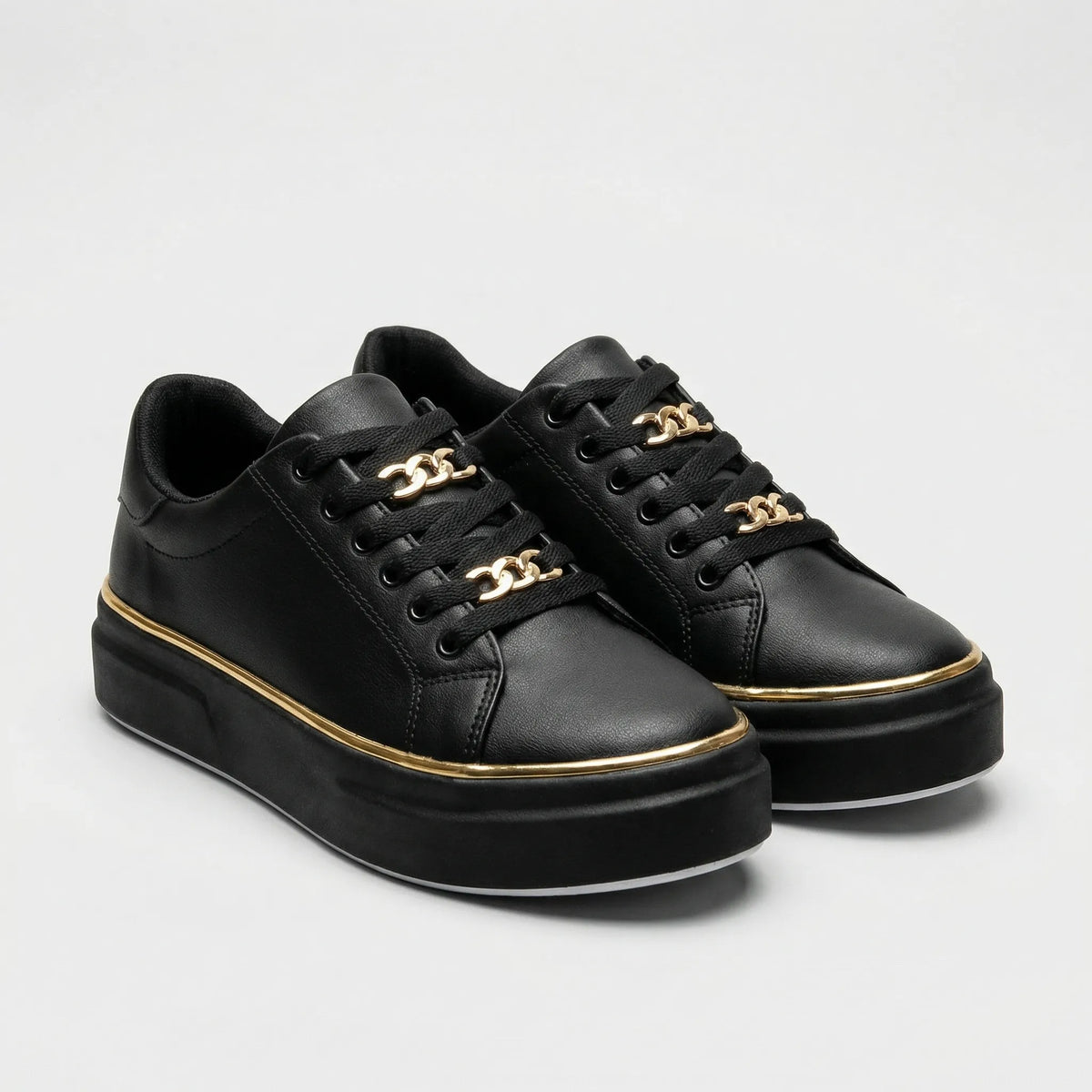 Scarpa Sneaker Platform Con Lacci Per Donne
