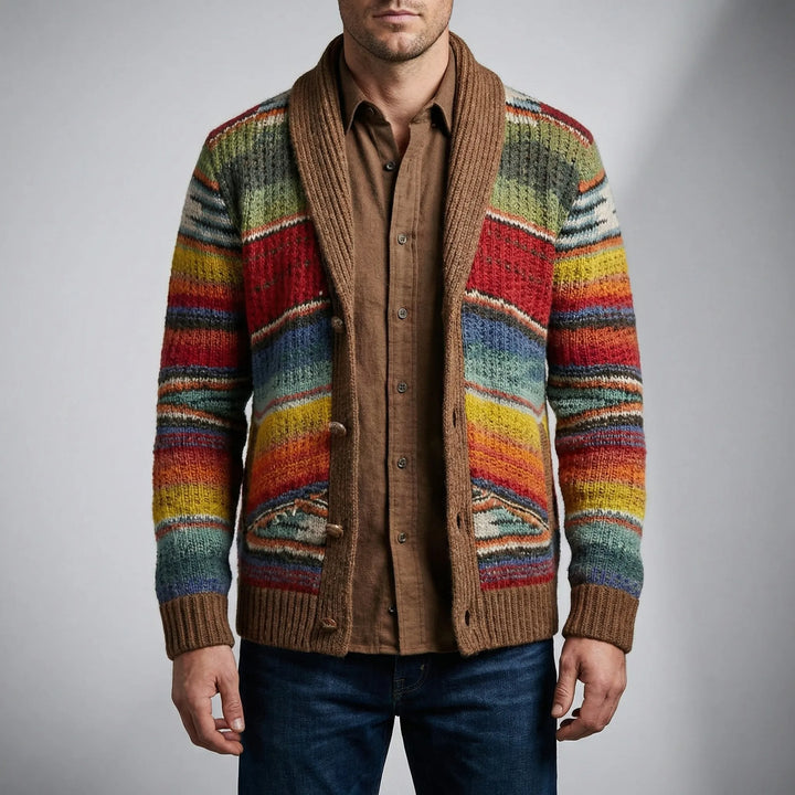 Strivox - Cardigan a righe in maglia con apertura frontale