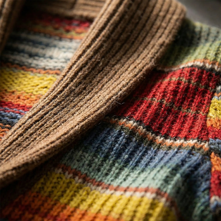 Strivox - Cardigan a righe in maglia con apertura frontale