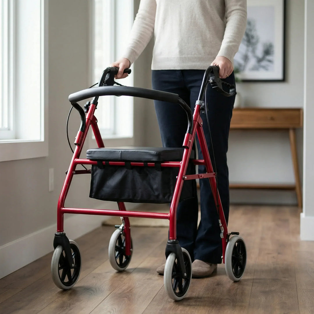 Strollex - Deambulatore a 4 ruote con sedile