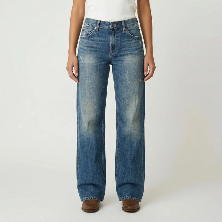 Strolvex - Pantaloni da donna a gamba larga e taglio dritto