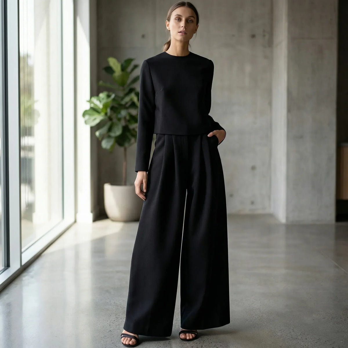 Set di Top Formale a Due Pezzi e Pantaloni per Donne