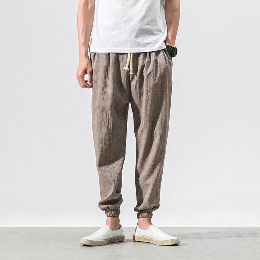 Pantaloni Comfort in Cotone-Lino per Uomo – Leggeri per Tutti i Giorni