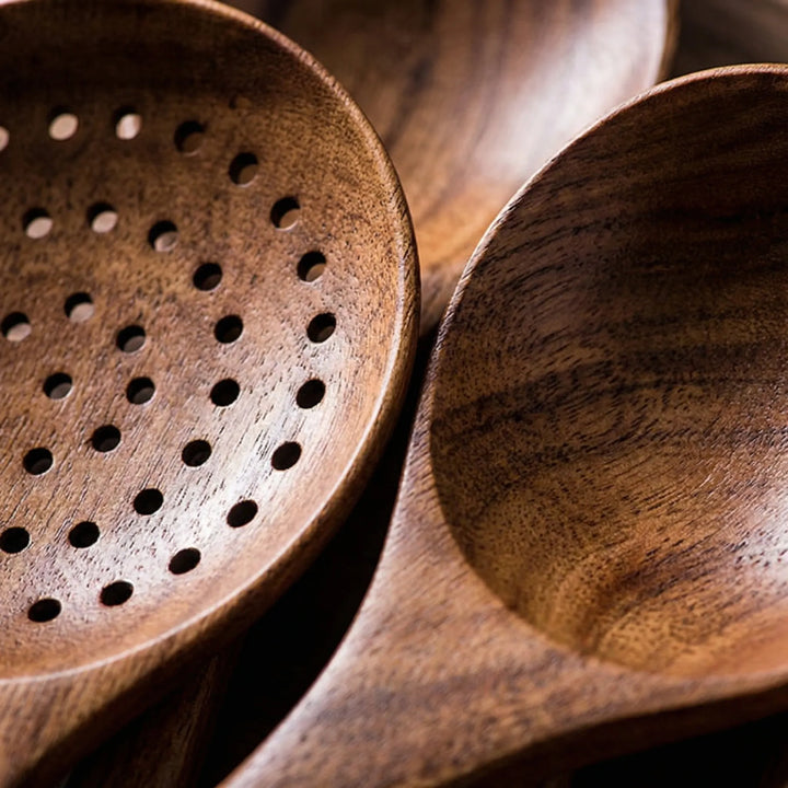 Teakivo - Set di 7 utensili in legno realizzati a mano