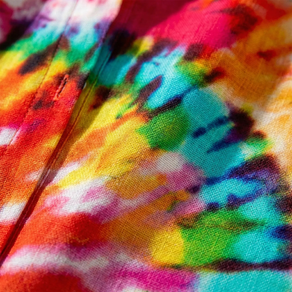 Abito Camicia con Bottoni Stampa Tie-Dye