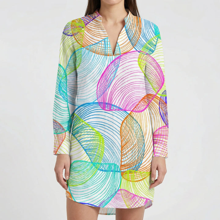 Tidalora - Abito camicia con bottoni e stampa tie-dye