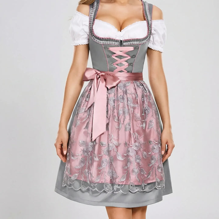 Trachtella - Dirndl tradizionale con corpetto allacciato