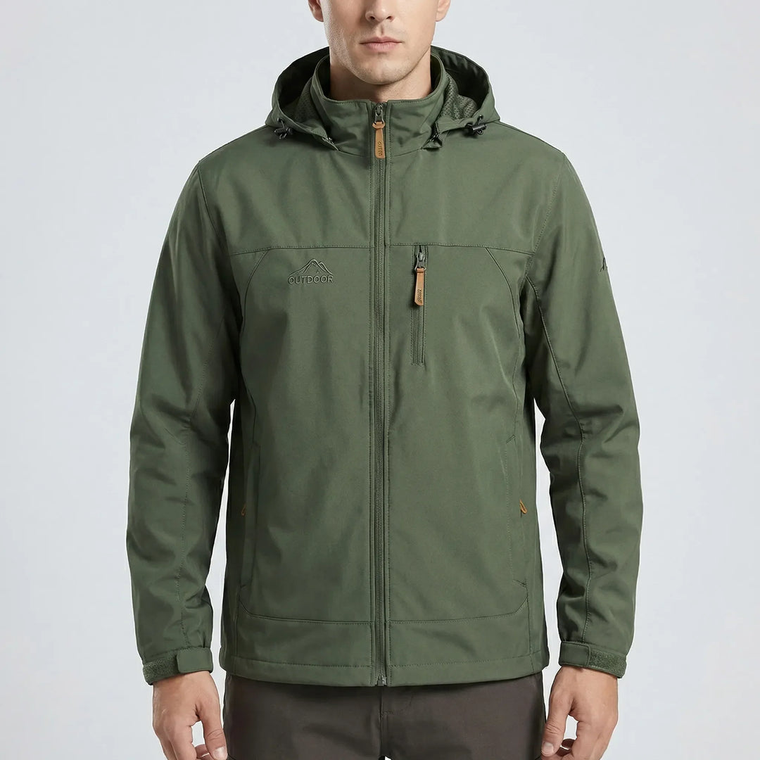 Trailven - Giacca softshell con cappuccio e cerniera