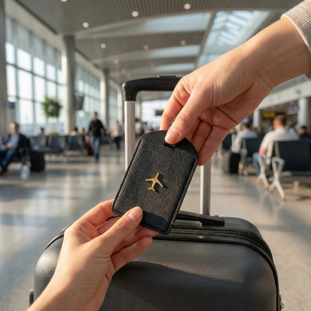 Travelux - Etichetta identificativa personalizzabile per bagagli con patta per la privacy