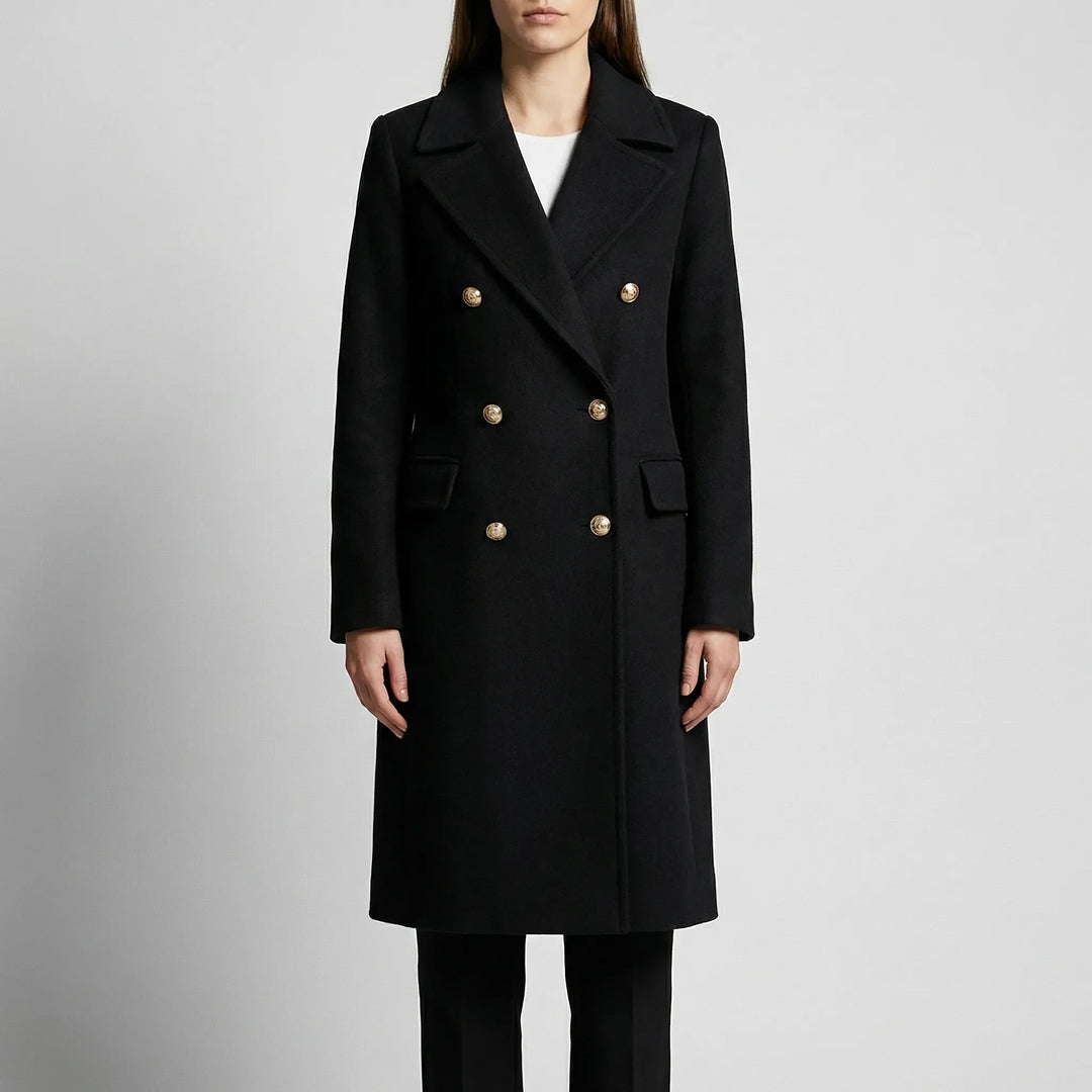Trestona - Cappotto da donna doppiopetto di media lunghezza