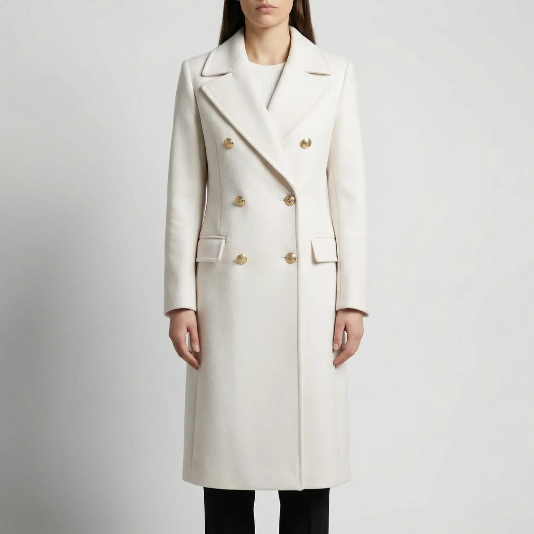 Trestona - Cappotto da donna doppiopetto di media lunghezza
