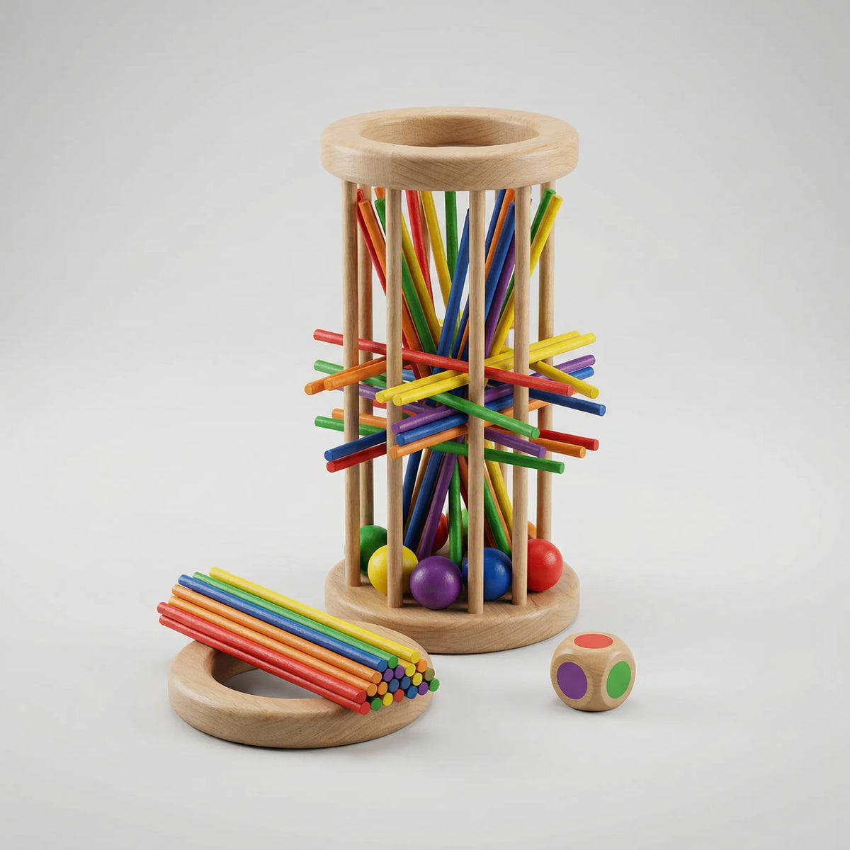 Set di Gioco Torre di Legno 3-In-1
