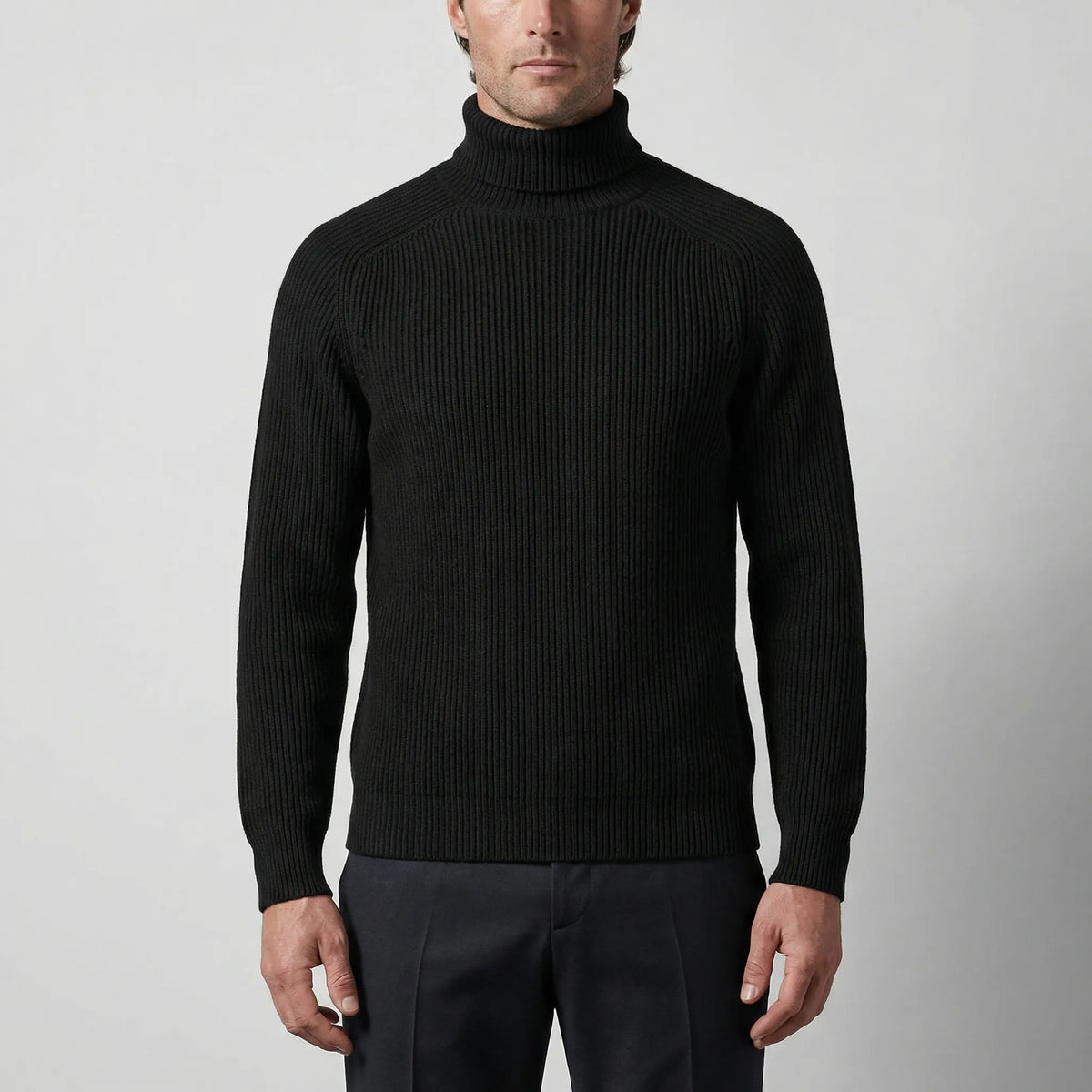 Maglione Fine Jersey Collo Alto per Uomo