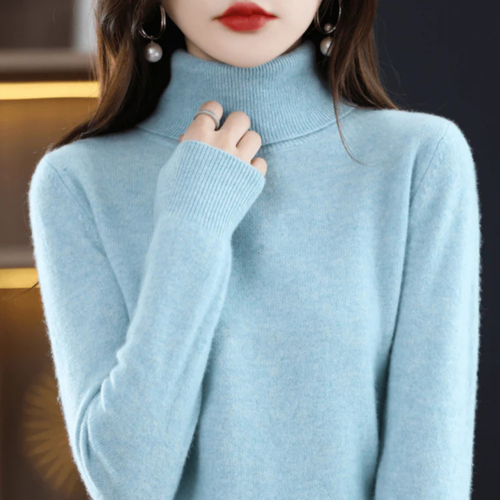 Maglione a collo alto in maglia fine da donna