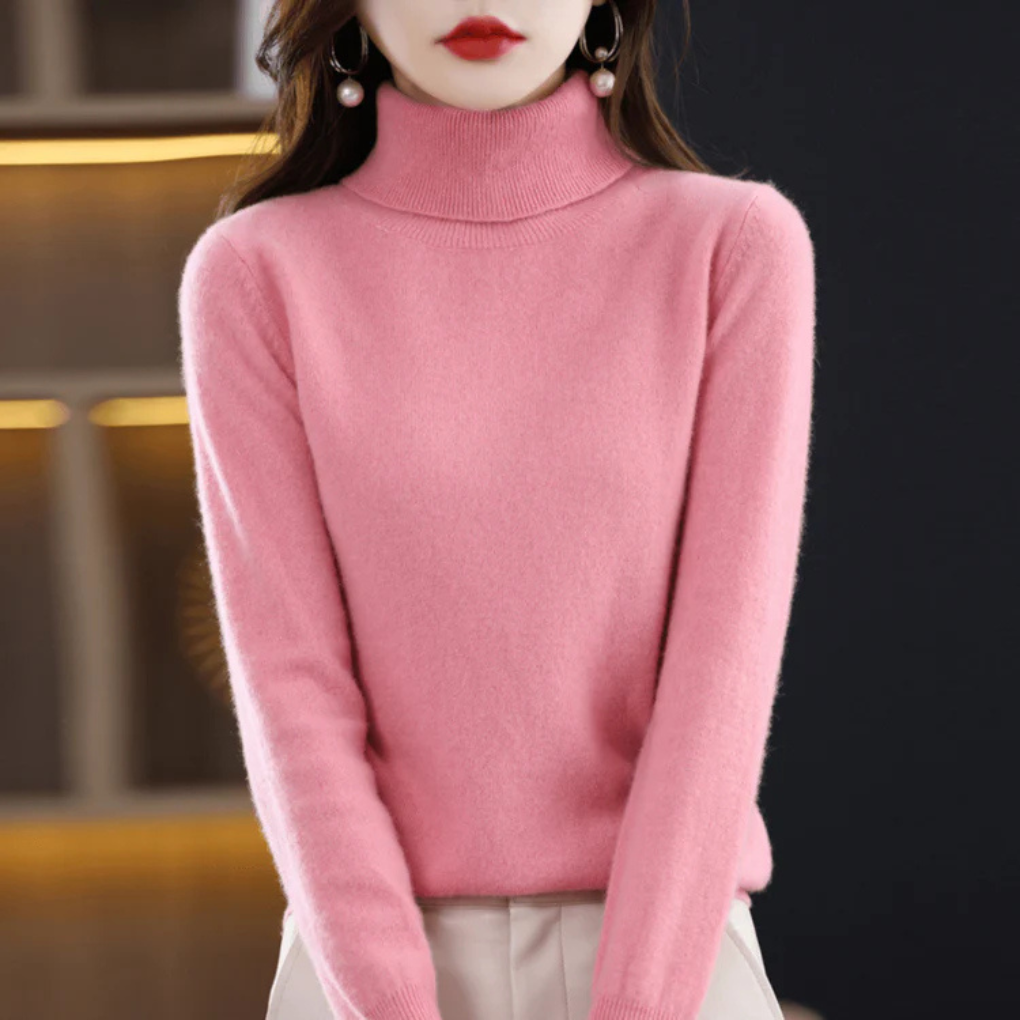 Maglione a collo alto in maglia fine da donna