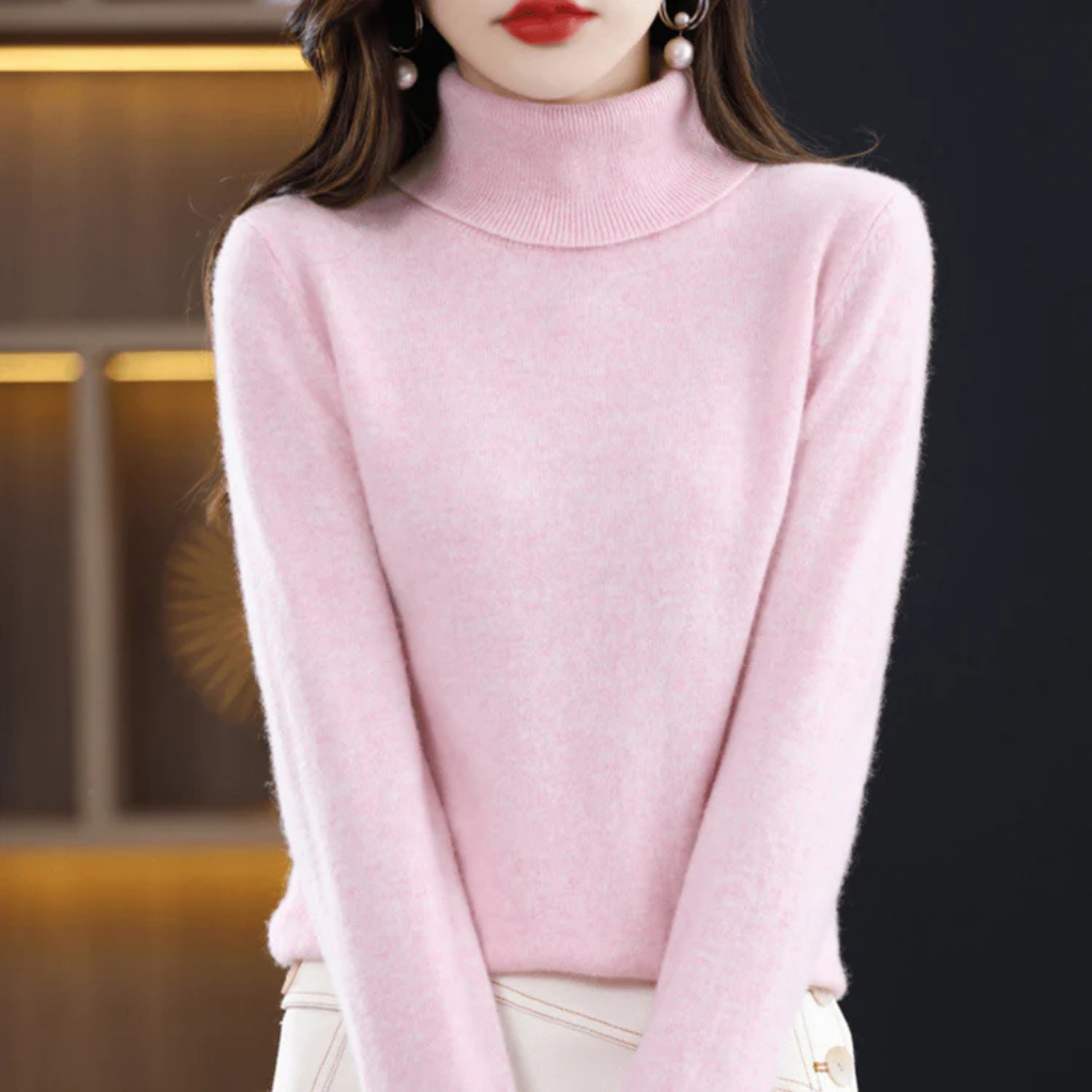 Maglione a collo alto in maglia fine da donna