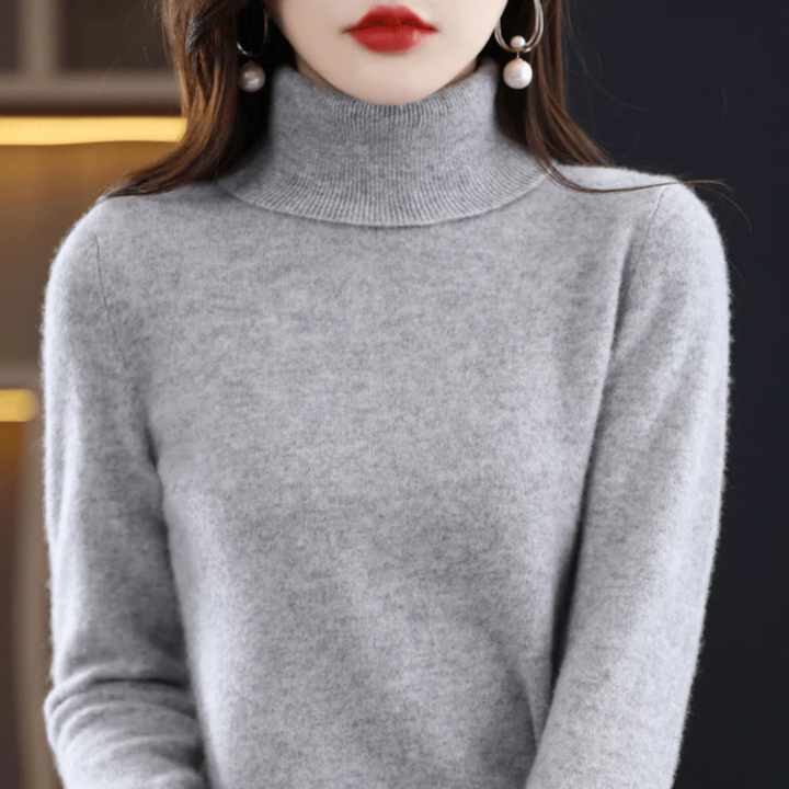 Maglione a collo alto in maglia fine da donna