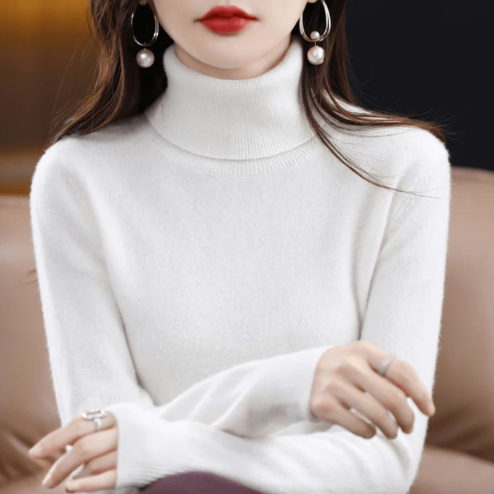 Maglione a collo alto in maglia fine da donna