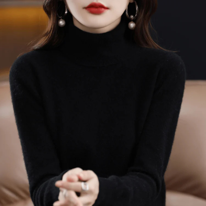 Maglione a collo alto in maglia fine da donna