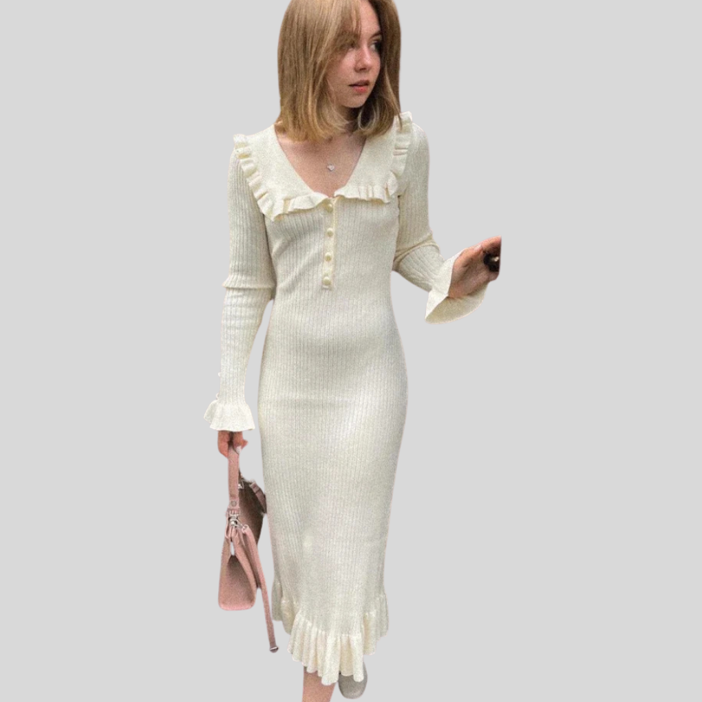 Abito Maxi da Donna – Ruffle Alta Vita Dichiarazione