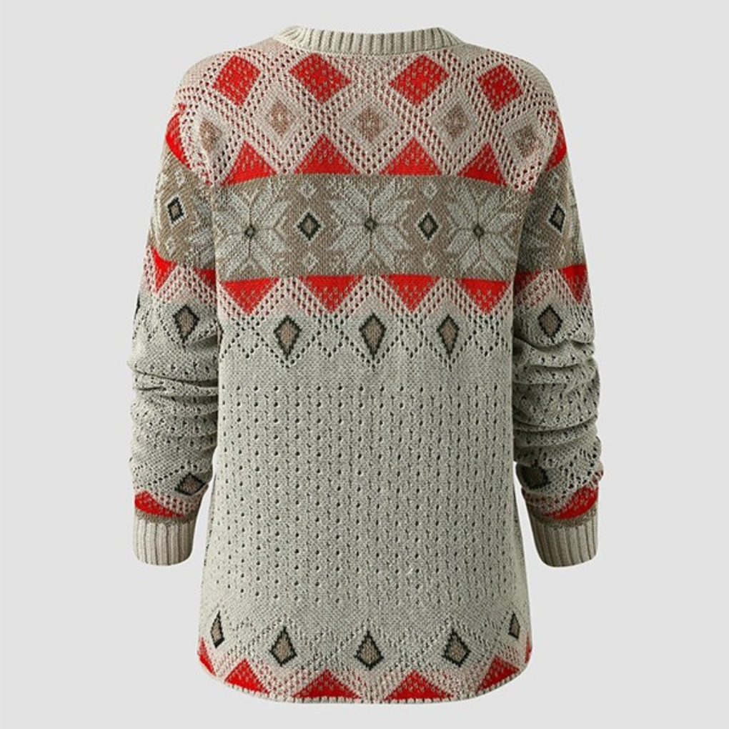 Maglione Lungo Manica Geometrico da Donna
