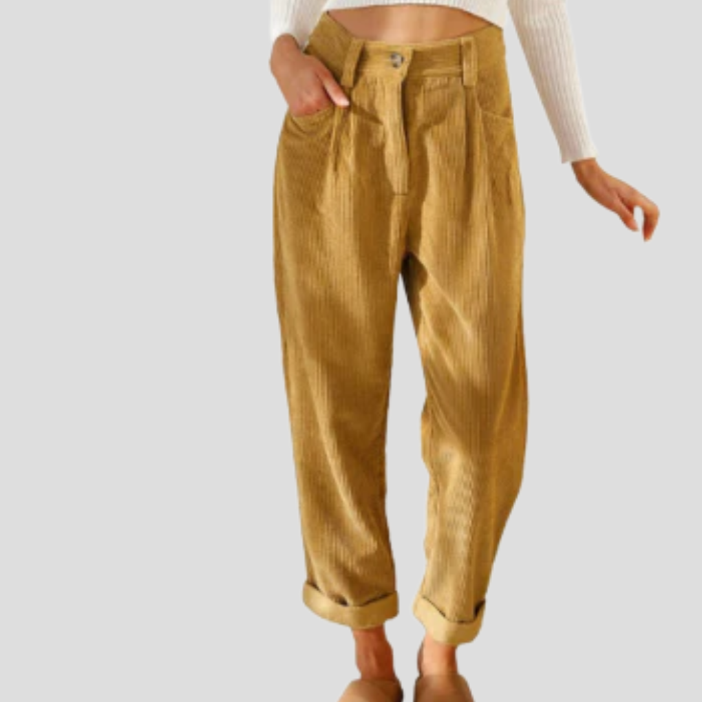Pantaloni in Corduroy Stilosi – Flair Casual con Tessitura
