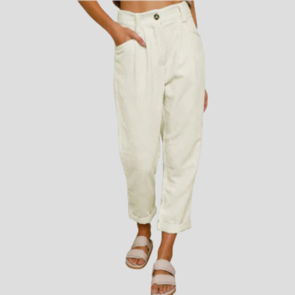 Pantaloni in Corduroy Stilosi – Flair Casual con Tessitura