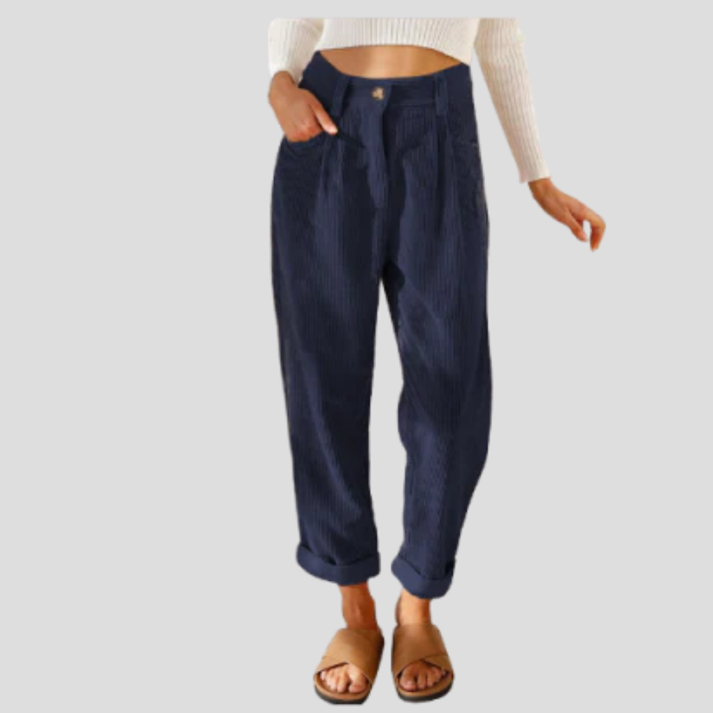 Pantaloni in Corduroy Stilosi – Flair Casual con Tessitura