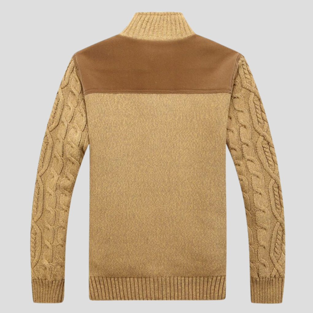 Cardigan Foderato in Pile da Uomo