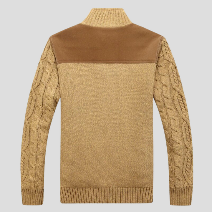 Cardigan Foderato in Pile da Uomo