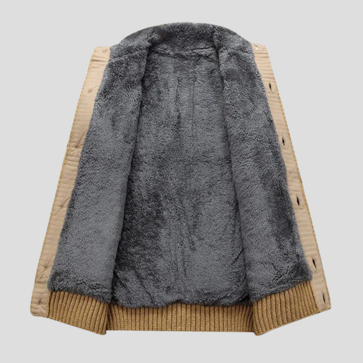 Cardigan Foderato in Pile da Uomo