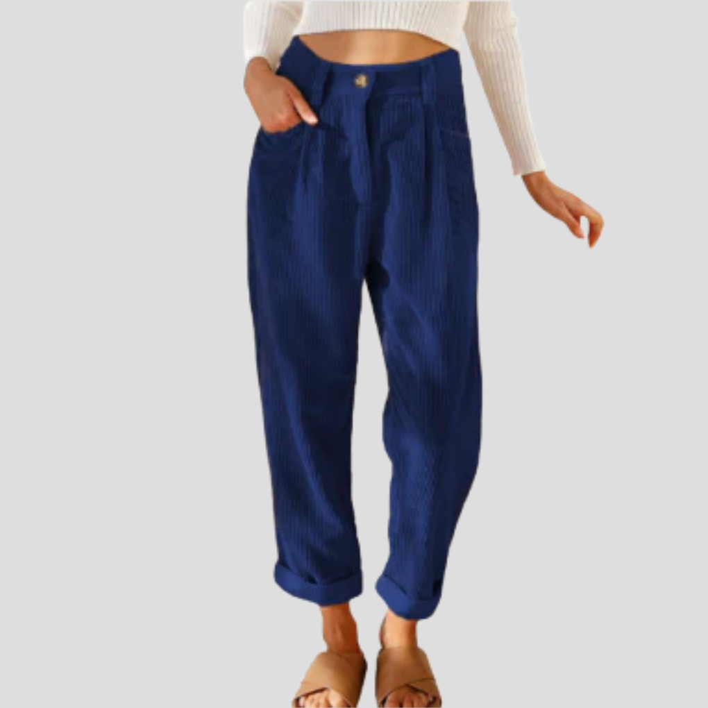 Pantaloni in Corduroy Stilosi – Flair Casual con Tessitura