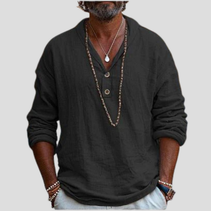 Camicia Lunga in Lino da Uomo – Design Raffinato con Appello Casual