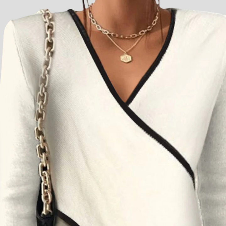 Maglione da Donna a V — Stile Morbido Rifinito