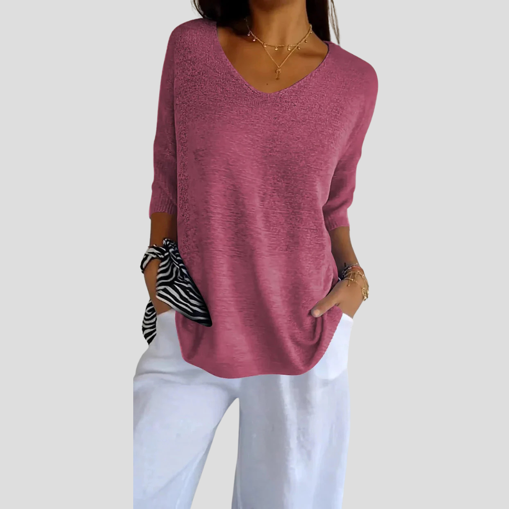 Top in Maglia a V per Donne – Stile Casual con Fascino Quotidiano