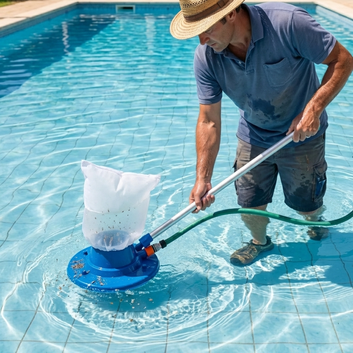 Aspiratore per Fondo Piscina Alimentato da Tubo