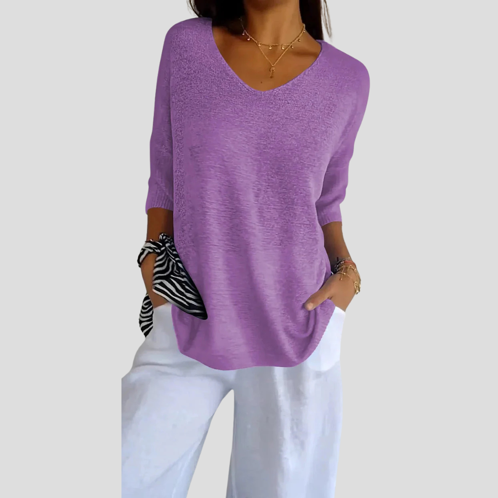 Top in Maglia a V per Donne – Stile Casual con Fascino Quotidiano