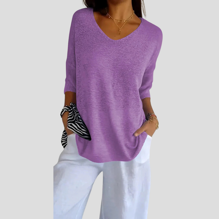 Top in Maglia a V per Donne – Stile Casual con Fascino Quotidiano