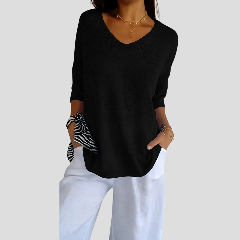 Top in Maglia a V per Donne – Stile Casual con Fascino Quotidiano