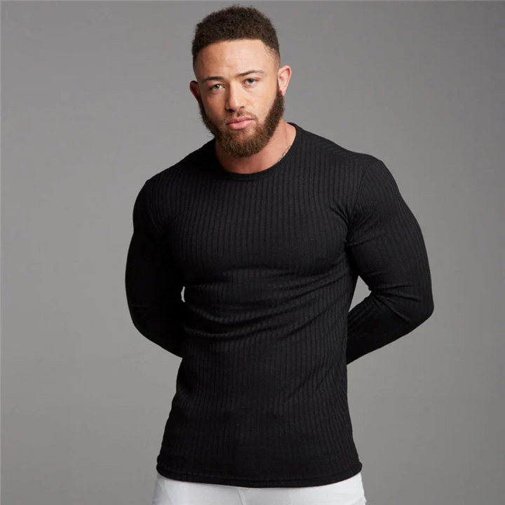 Maglione da uomo in jersey a collo crew - Strato casual con palette senza tempo