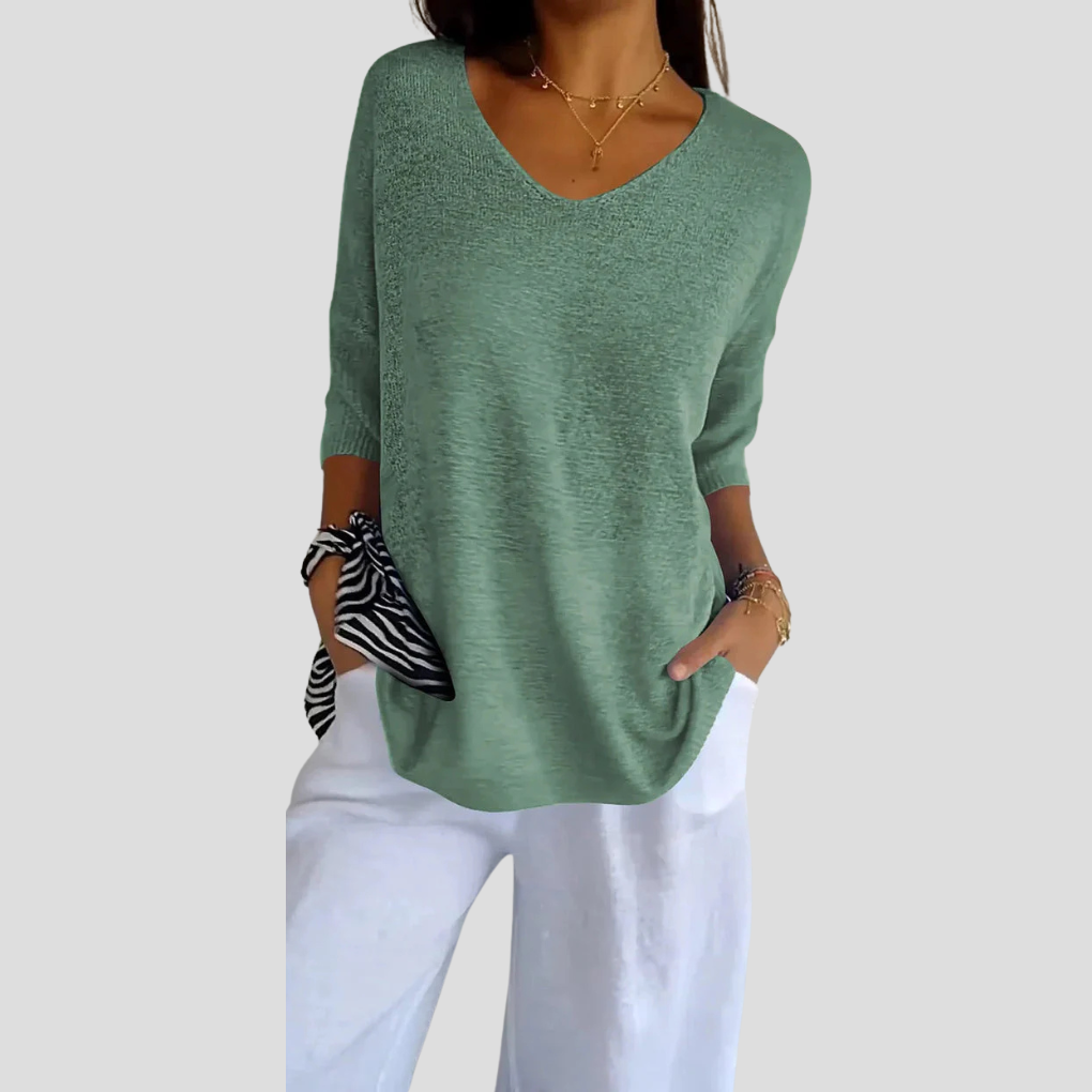 Top in Maglia a V per Donne – Stile Casual con Fascino Quotidiano