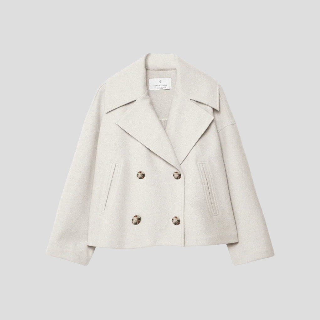 Cappotto Corto Doppiopetto Chic – Elegante & Senza Tempo