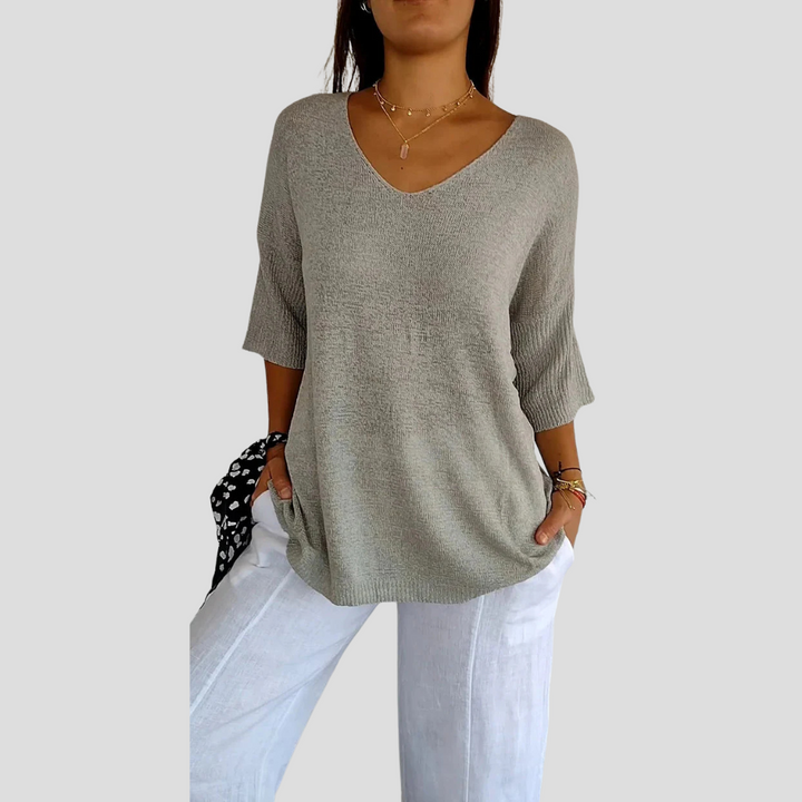 Top in Maglia a V per Donne – Stile Casual con Fascino Quotidiano