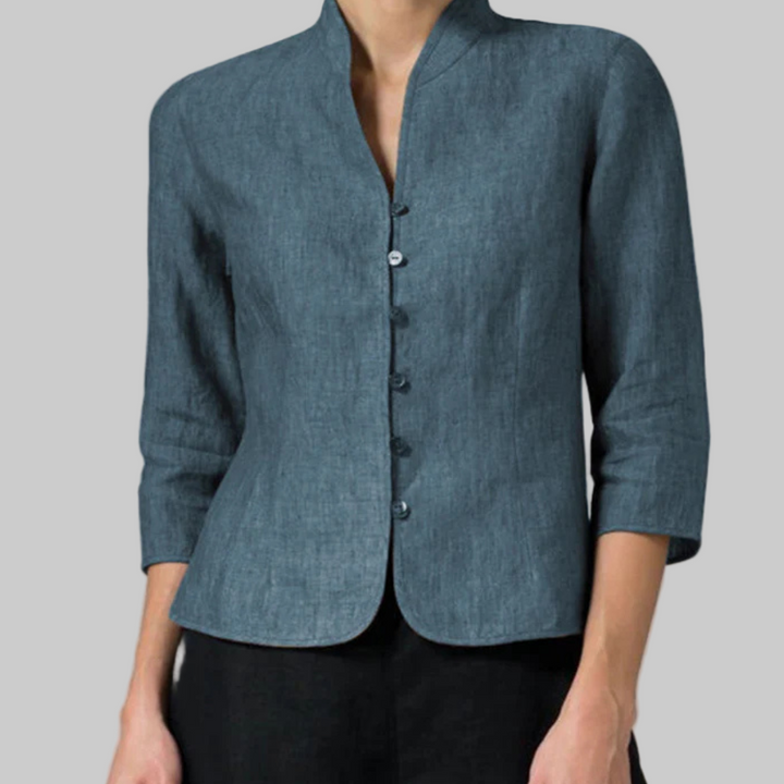 Blusa da Donna con Collo Alto – Dettagli Chic con Flair Versatile